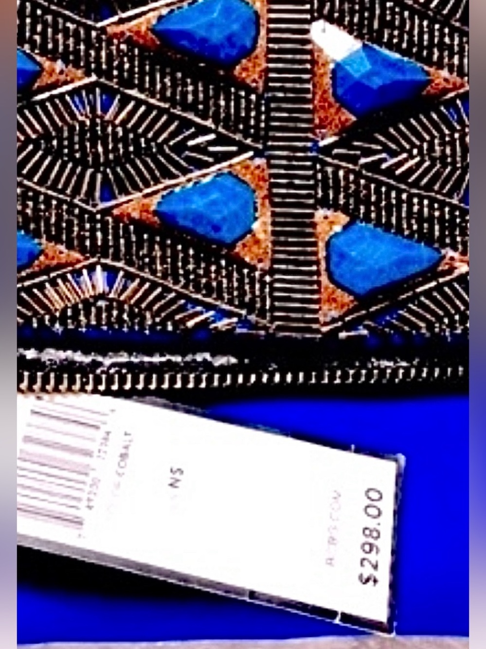 BCBG MAXAZRIA $298 retail RIHANNA
BEADED COLBALT BLUE SILK FOLDOVER CLUTCH NWT - Picture 6 of 10